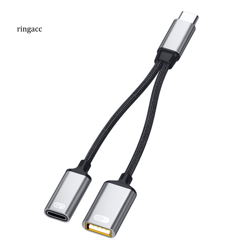 Cáp Sạc Nhanh USB Type C 2 Trong 1 Tốc Độ Cao Cho Máy Tính