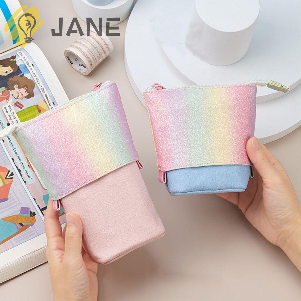 JANE Pencil Case Portable School Supplies Large Capacity Zipper Storage Box