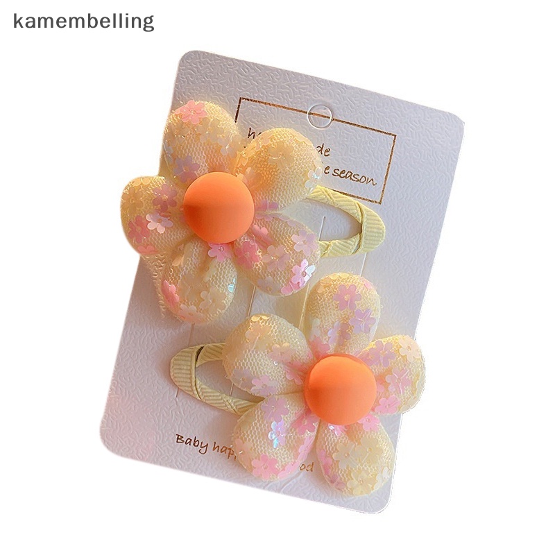 Set 2 Kẹp Tóc Hình Hoa Vải Dễ Thương Cho Bé Gái