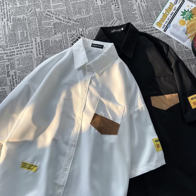 Áo Sơ Mi Tay Ngắn Phong Cách Hong Kong Thời Trang Mùa Hè Cho Nam