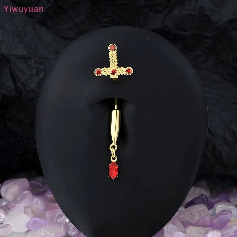 < Yiwuyuan > Khuyên Rốn Bằng Thép Không Gỉ Đính Đá Zircon Đỏ Hình Rắn Sáng Tạo Cho Halloween