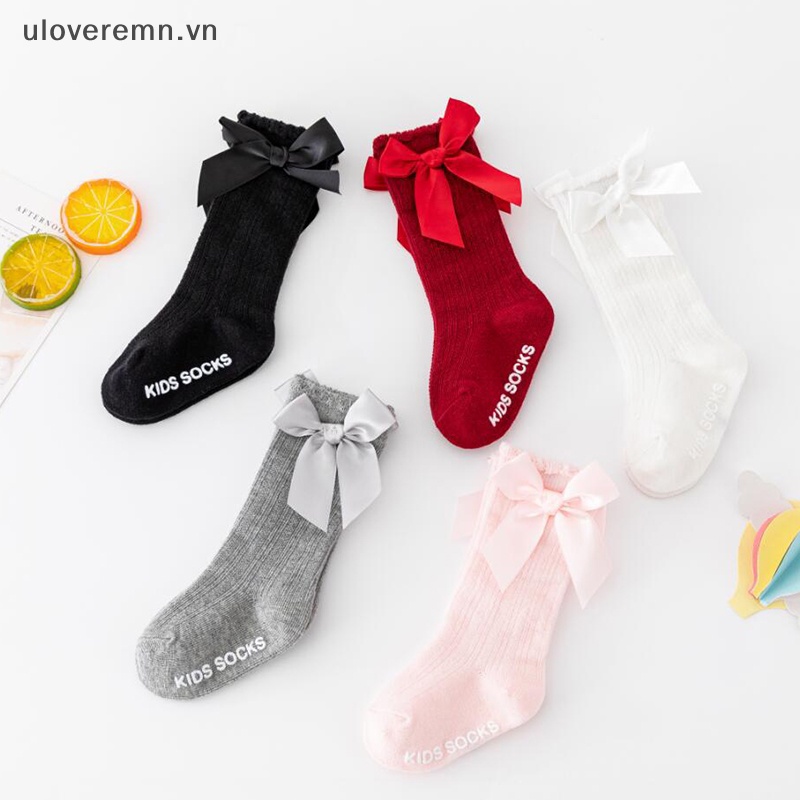 Đôi Vớ Cotton Mềm Đính Nơ Xinh Xắn Cho Bé Gái