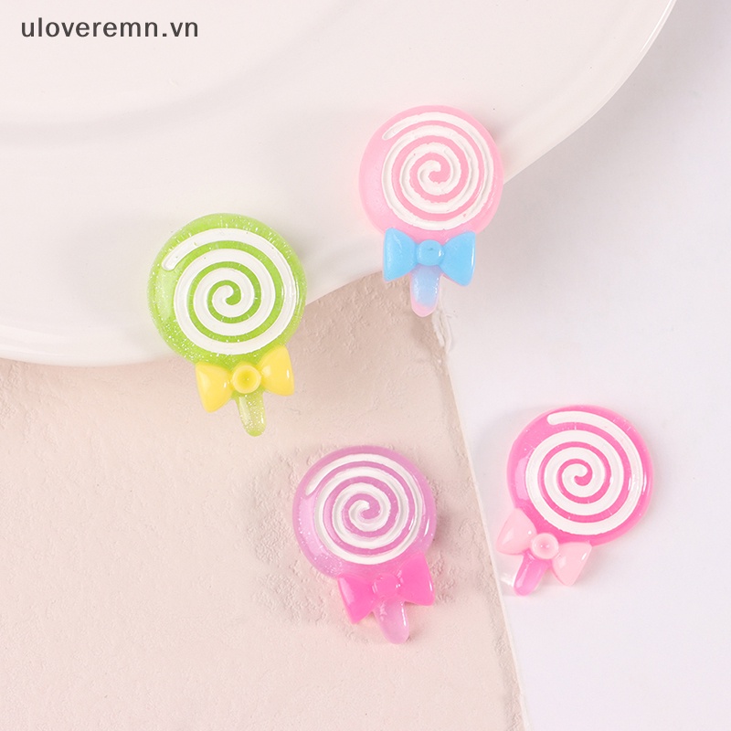 Set 10 Phụ Kiện Trang Trí Điện Thoại Hình Kẹo Bằng Nhựa Resin Diy