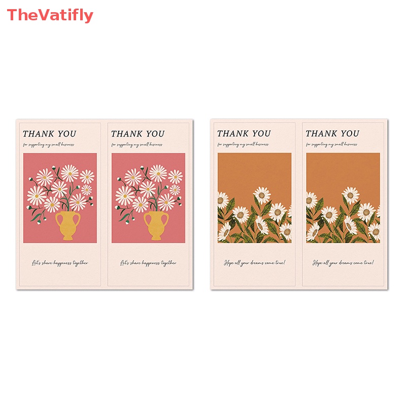 Set 50 Miếng Dán Niêm Phong Bao Bì In Chữ Thank You Và Hoa Độc Đáo Tiện Dụng