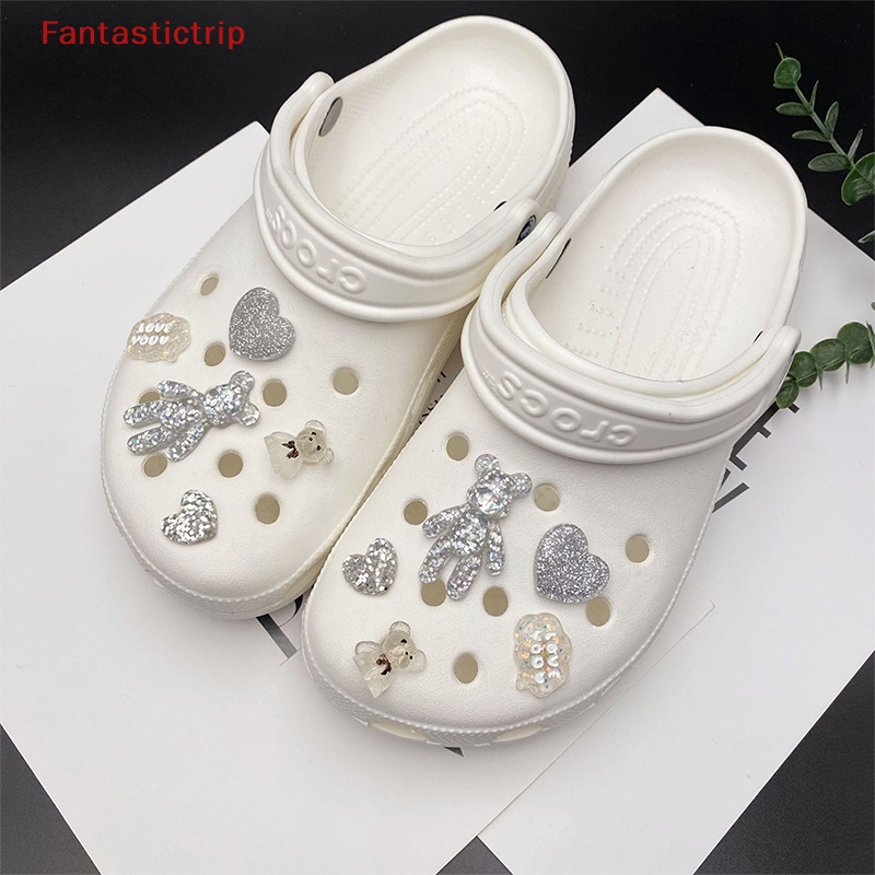[Fantastictrip] Phụ Kiện Trang Trí Giày Có Thể Tháo Rời Bằng Nhựa Resin Hình Gấu Dễ Thương Diy Mới