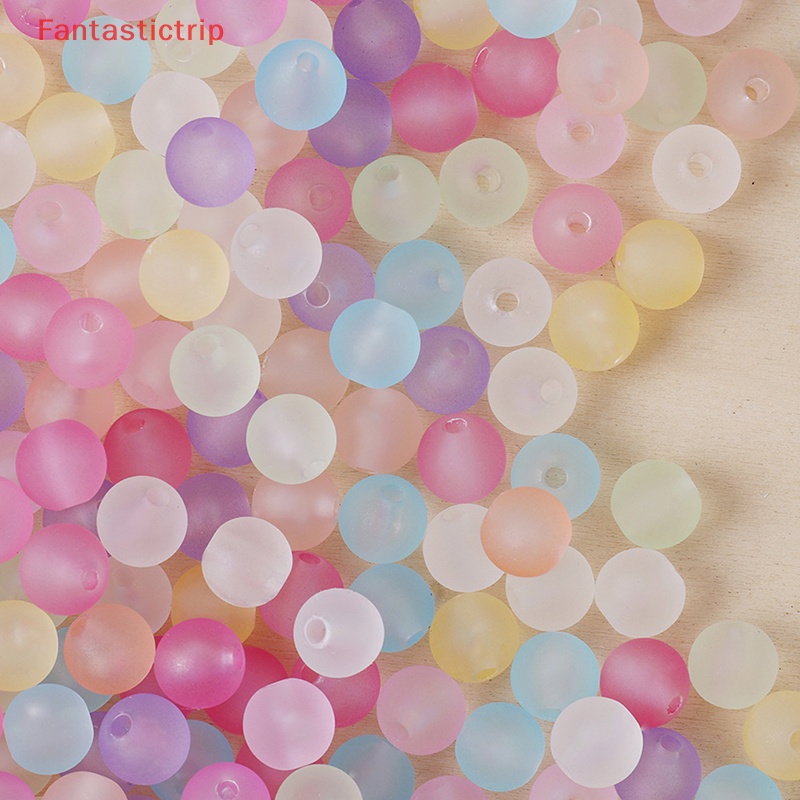 Set 100 Hạt Xỏ Lỗ Tròn 6mm Nhiều Màu Sắc Dùng Để Làm Đồ Trang Sức Thủ Công