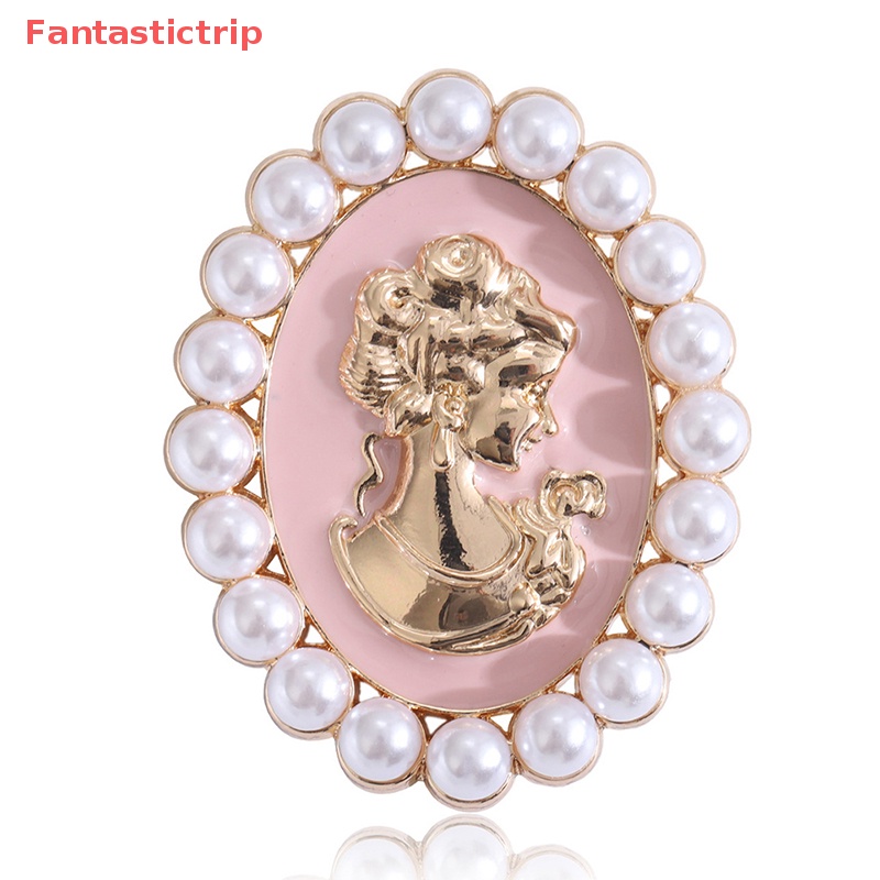 Ghim Cài Áo Hình Oval Đính Ngọc Trai Nhân Tạo Thời Trang Cho Nữ