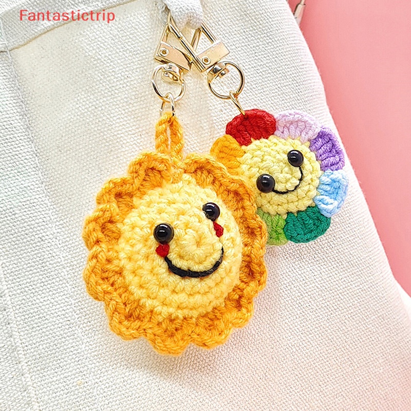 [Fantastictrip] Móc Khóa Túi Xách Đan Len Hình Hoa Hướng Dương Cho Nam Và Nữ