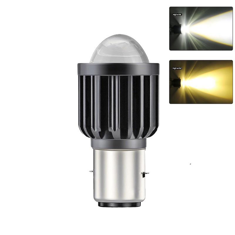 Đèn Pha LED H6 H4 HS1 BA20D P15D mio125 Hai Màu Chuyên Dụng Cho Xe Máy