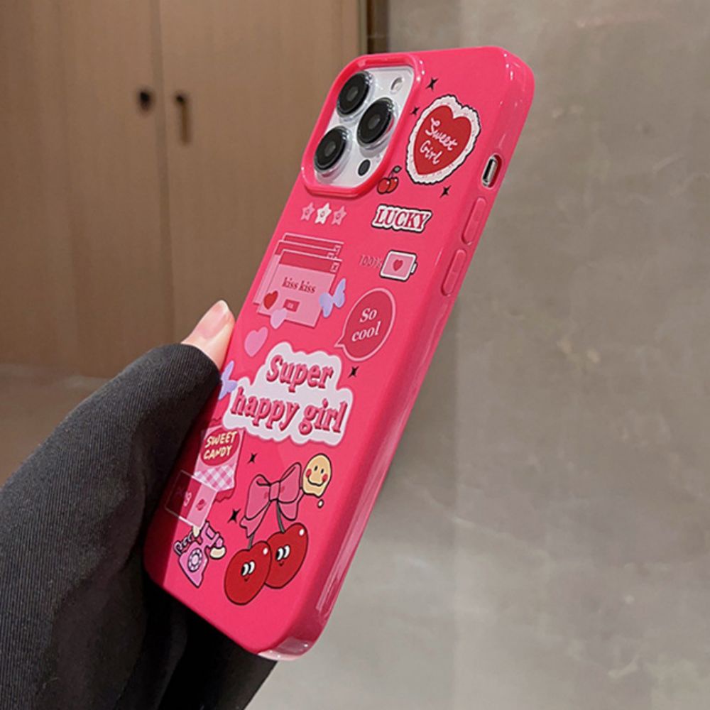 Ốp Điện Thoại TPU Mềm Siêu Mỏng Hình Cô Gái Màu Hồng Cho IPhone 14 Pro Max 13 12 11 Pro Max XS XR 7 8 Plus