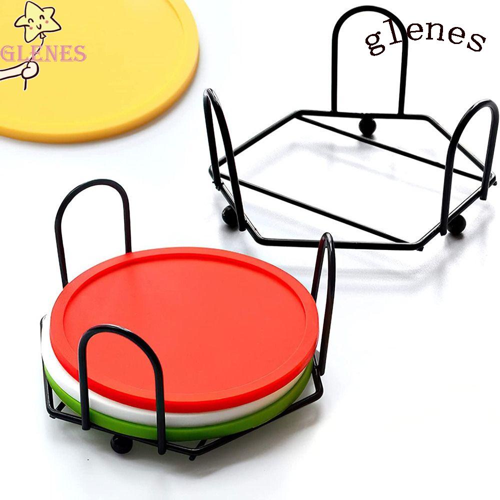 Giá Đỡ Cốc Nước Hình Tròn / Vuông Màu Đen Siêu Bền Tiện Dụng Cho Nhà Bếp