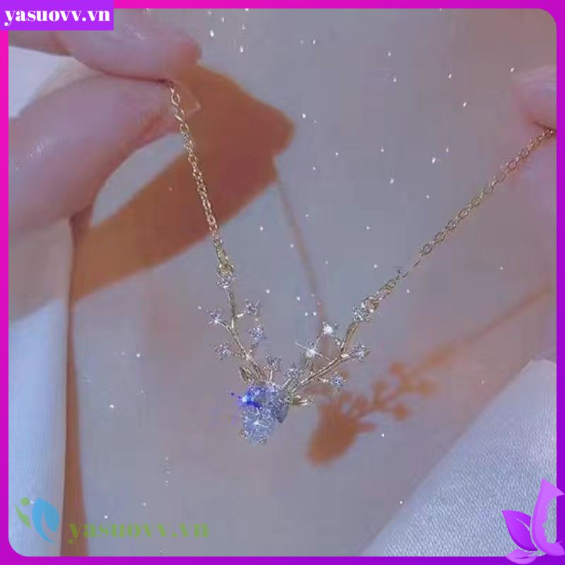Vòng cổ Mặt Hình Hươu Đính Đá Zircon Thời Trang Cho Nữ