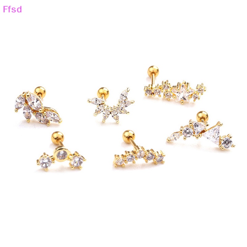 1 Khuyên Tai Xoắn Ốc Đính Đá Zircon Thời Trang Cho Nữ