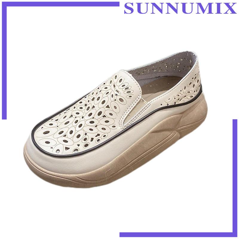 [Sunnimix] Giày Thể Thao Da PU Đế Xuồng Thời Trang Xuân Hè Cho Nữ
