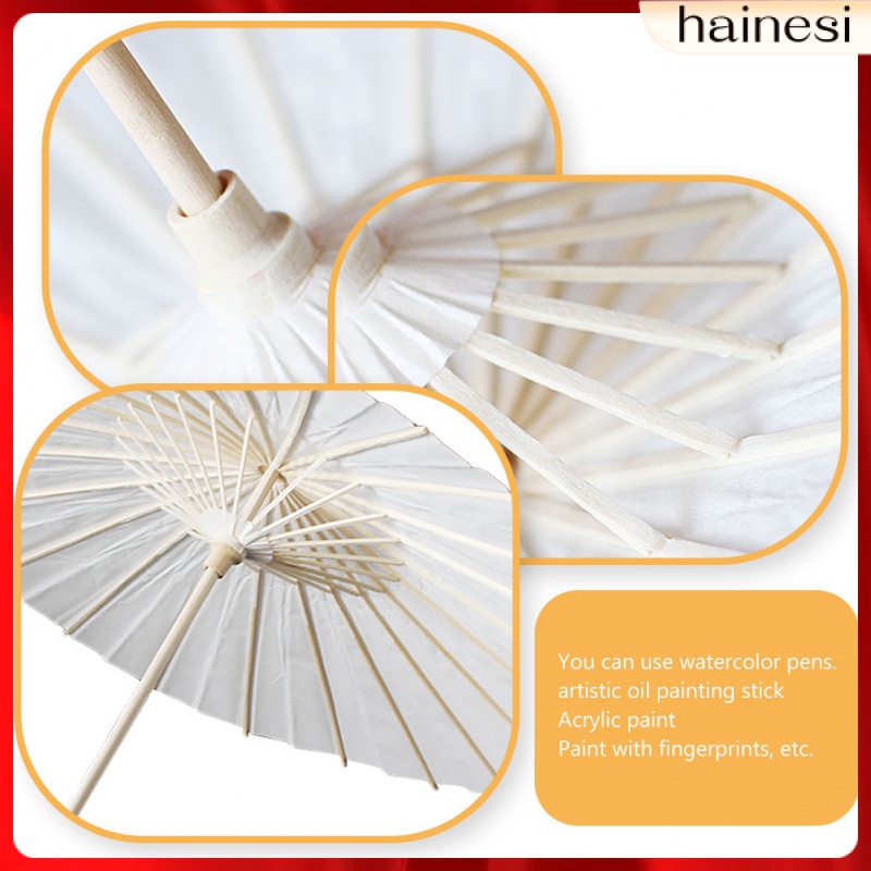 Dù Giấy Vẽ Tranh Sơn Dầu parasol Màu Trắng Phong Cách Châu Á Cổ Điển diy Cho Bé