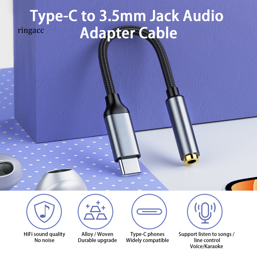 Cáp Chuyển Đổi Âm Thanh Type-C Sang 3.5mm HD Chuyên Dụng Cho Điện Thoại Thông Minh