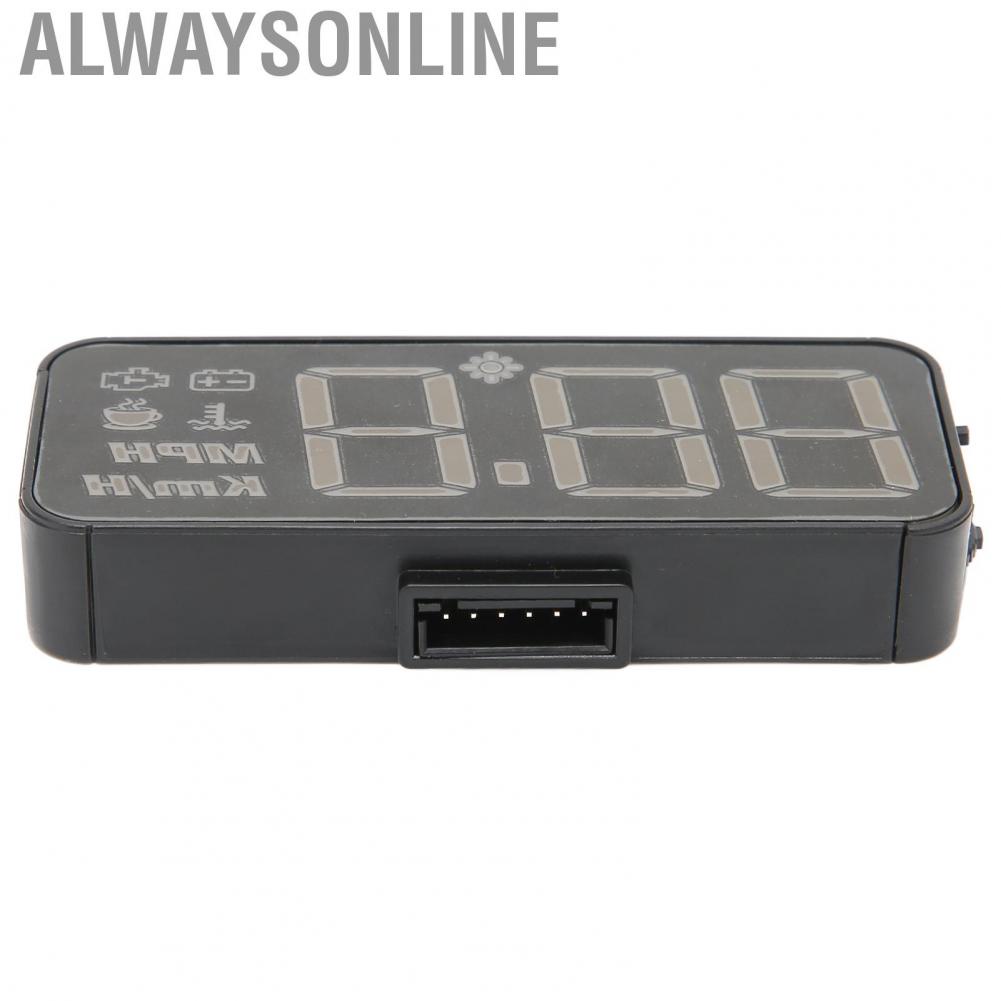 Alwaysonline Car HUD Gauge Windshield Screen Display Speedometer  Overspeed Alarm For OBD2