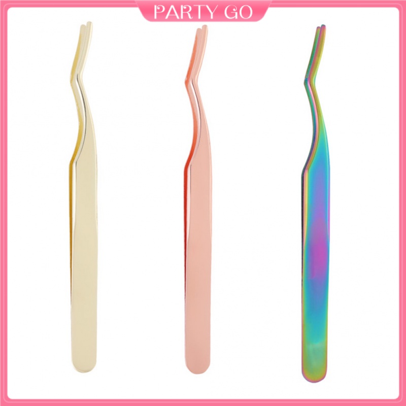 Set 2 Nhíp Gắn Lông Mi Giả Bằng Kim Loại Tiện Lợi