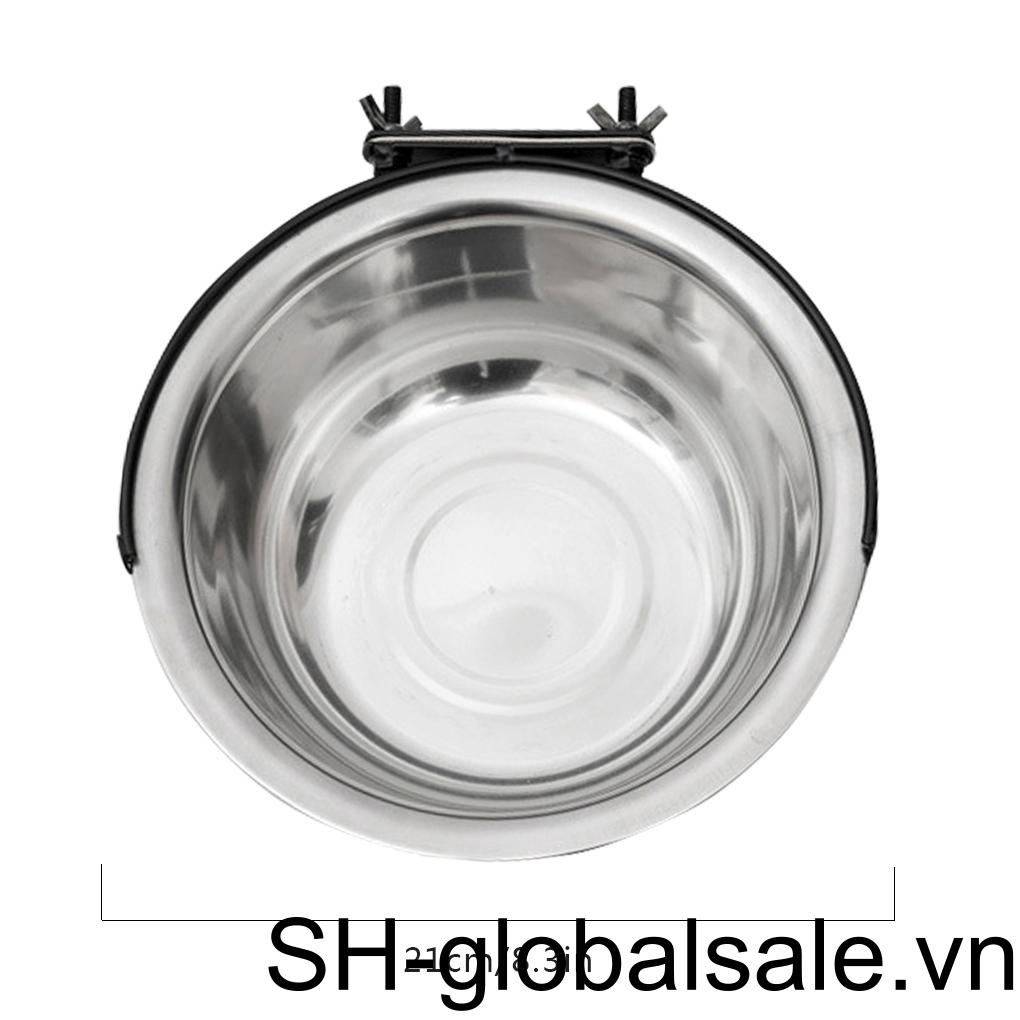 Tô Đựng Thức Ăn / Nước Uống Bằng Inox 17cm Có Thể Tháo Rời Tiện Dụng Cho Thú Cưng
