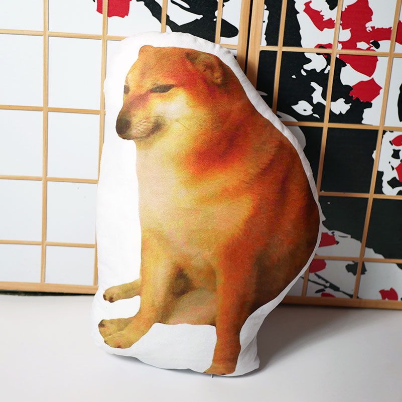 Cheems Waste Chai Gối Nhồi Bông Điêu Khắc Cơ Bắp Cún Shiba Inu Hai Mặt Vui Nhộn Dùng Làm Quà Tặng