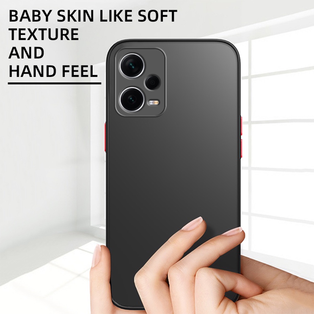 5SE For Redmi Note 12 Turbo 5G Matte Shockproof Camera Protect shell For Xiaomi redmy Note12 Pro note12+ 4G