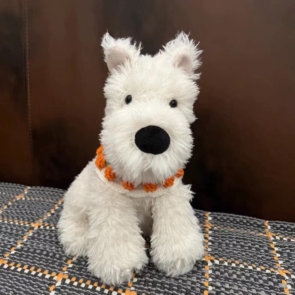 Thú NhồI Bông HìNh Chú Chó Terrier TrắNg 40CM Dễ Thương