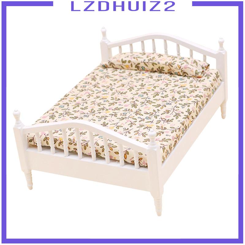 Giường Ngủ Mini Màu Trắng Và Hồng Dành Cho Búp Bê