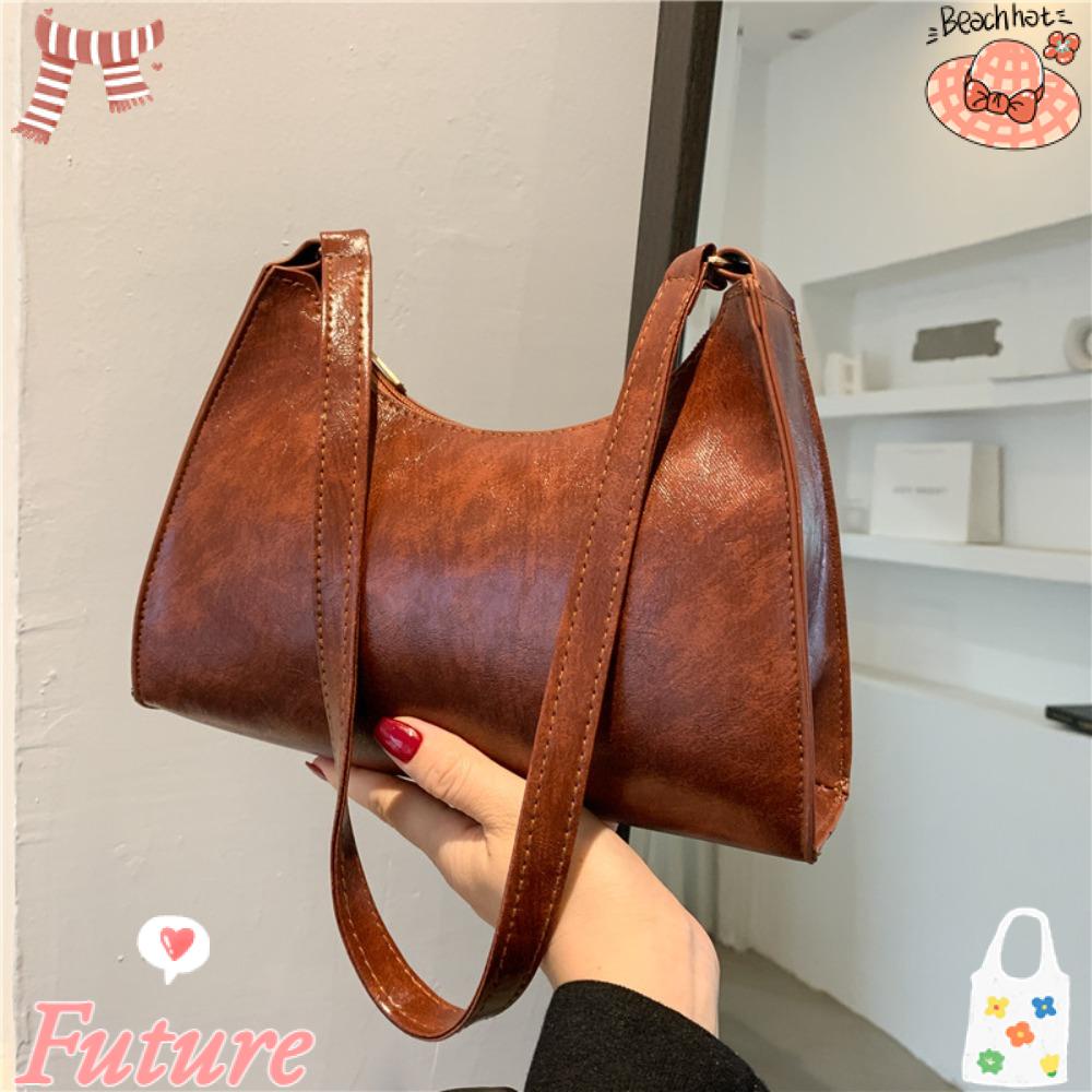 Túi Xách Da Đeo Vai Phối Dây Xích Phong Cách Retro Dành Cho Nữ