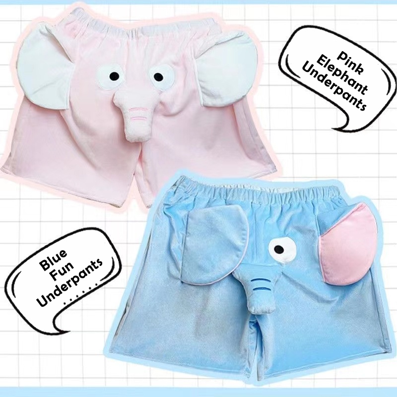 Quần đùi lợn màu hồng hoạt hình mũi voi bay dễ thương mùa hè quần ngủ cặp đôi sang trọng sáng tạo cho nam và nữ