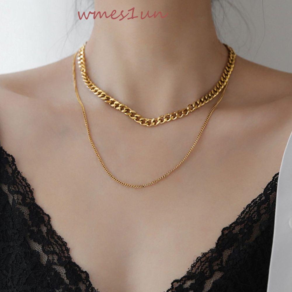 Vòng cổ Phong Cách Hip Hop Hàn Quốc WMES15H Y2K Đơn Giản Thời Trang Cho Nữ