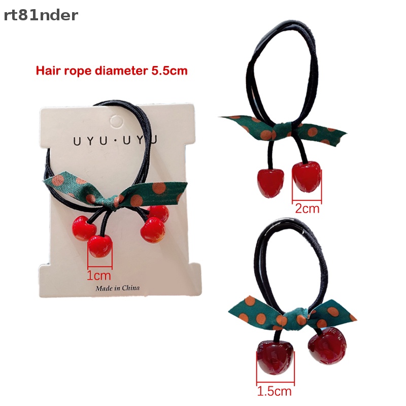 Rt Dây Buộc Tóc Cao Su Co Giãn Hình Quả Cherry Dễ Thương Phong Cách Hàn Quốc