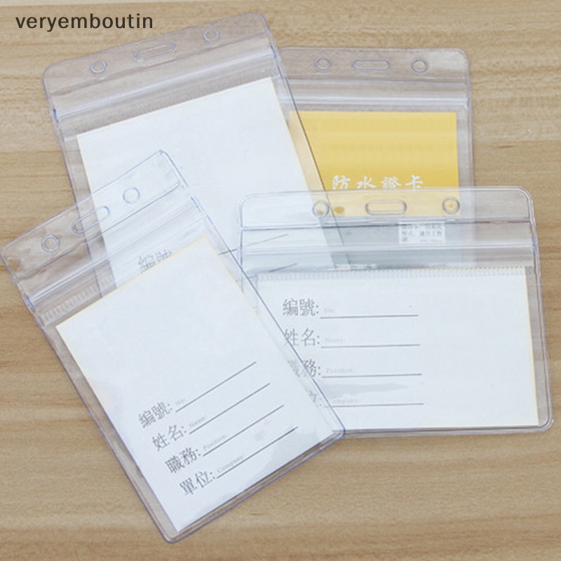 Set 10 Túi Đựng Thẻ ID / Thẻ ID Đeo Trước Ngực Mềm Bóng Trong Suốt Siêu Bền Chống Thấm Nước