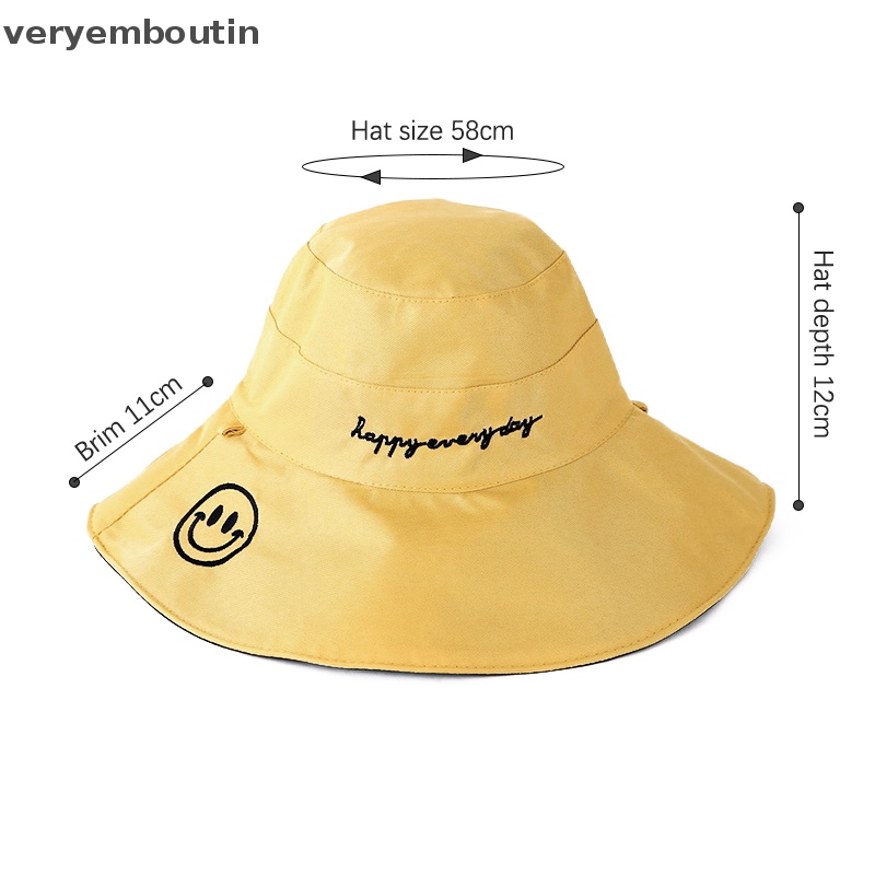 Nón Tai Bèo Hai Mặt Họa Tiết Mặt Cười Thời Trang Mùa Hè Phong Cách Hàn Quốc