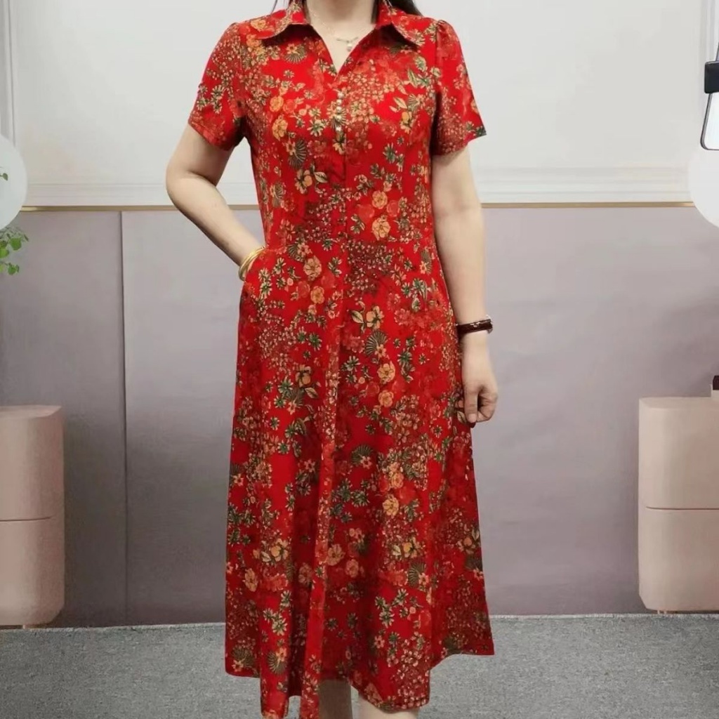 Áo Sơ Mi Tay Ngắn Dáng Dài Qua Gối In Họa Tiết Hoa Thời Trang Mùa Hè Cao Cấp Cho Nữ