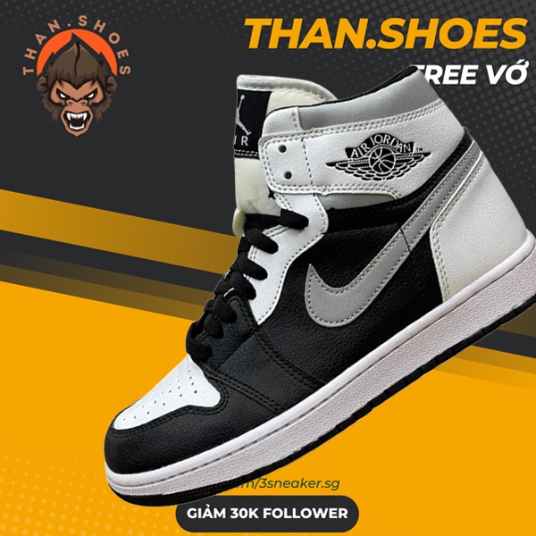 Giày JD1 Mid Black Smoke Grey, JD1 Cao Đen Xám - Than.Shoes