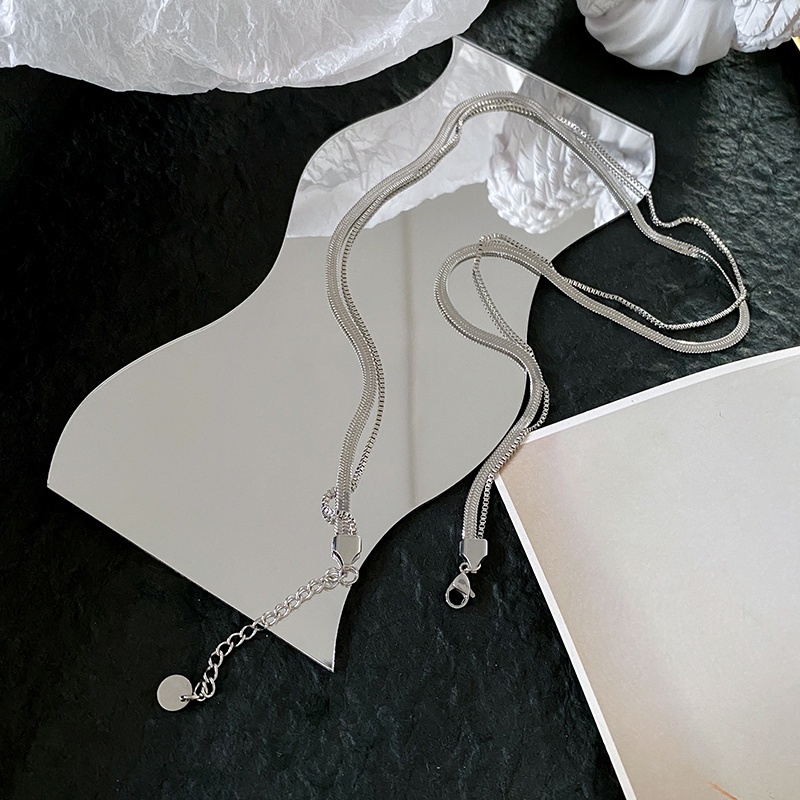 Vòng cổ Xương Rắn Hai Lớp Phong Cách hip hop Đường Phố Đơn Giản Sang Trọng Cho Nam Và Nữ