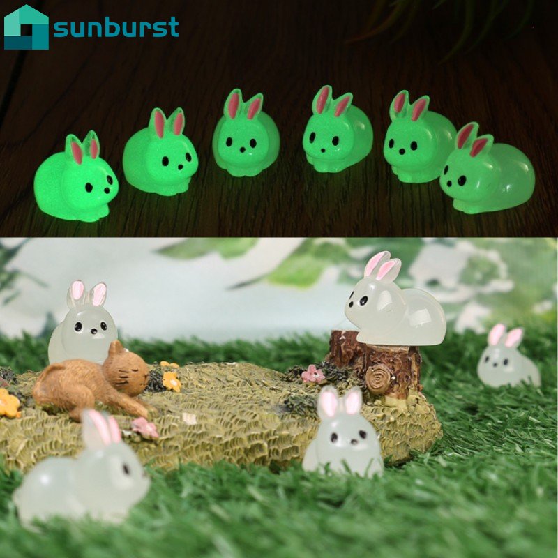 Mô Hình Chú Thỏ Mini Bằng Nhựa Resin Dễ Thương Dùng Trang Trí Tiểu Cảnh / Nội Thất Xe Hơi