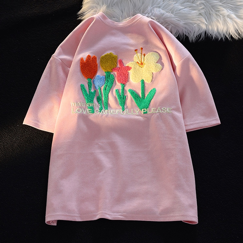 Áo Thun Tay Ngắn Chất Liệu 100% Cotton Cao Cấp Thời Trang Theo Phong Cách Hàn Quốc Cho Nữ