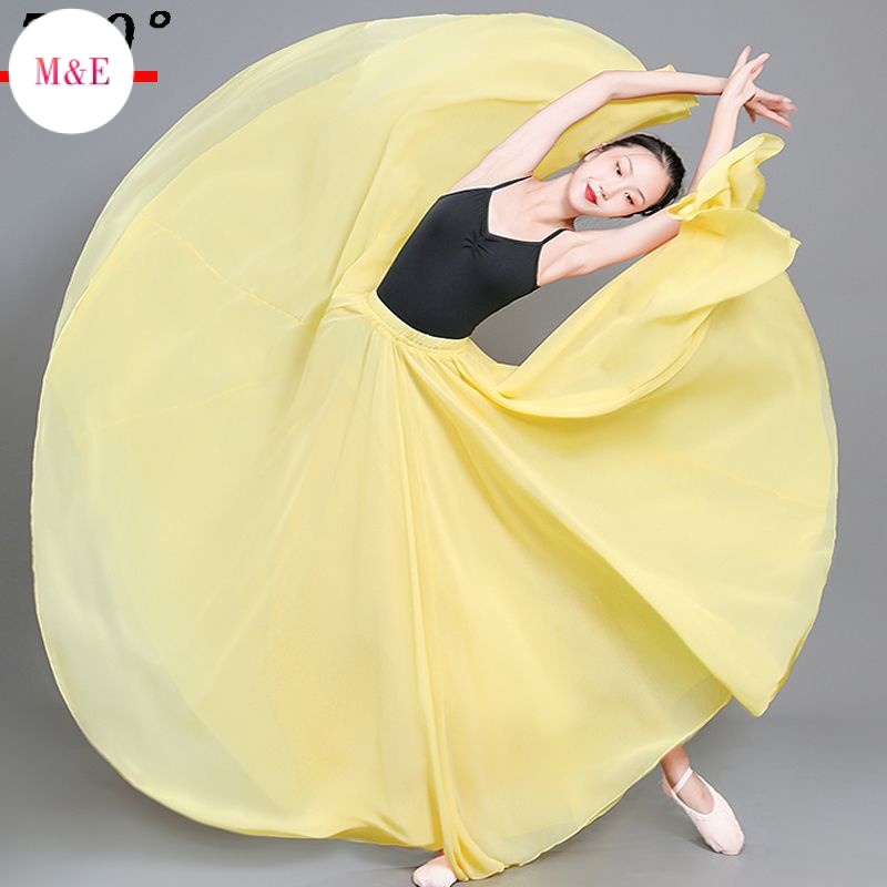 M &amp; E Giảm Giá Chân Váy Voan Dáng Xòe Rộng 720 Độ Hai Lớp Khiêu Vũ Xuân Hè 2023 Phong Cách Mới