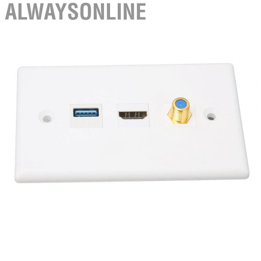 Alwaysonline USB3.0 Wall  HD Multimedia Interface Ethernet High Definition for Computers Streaming Video Players