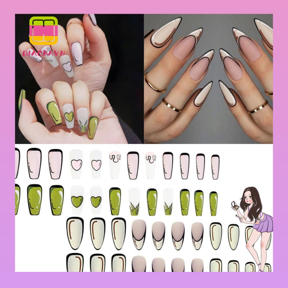 Móng Tay Giả Che Phủ Toàn Diện Đầu Vuông Có Thể Tháo Rời DIY