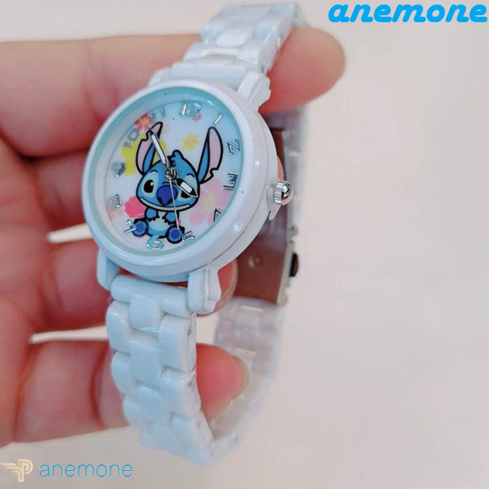 Đồng Hồ Đeo Tay Dây Nhựa Hình Stitch Dễ Thương Dành Cho Trẻ Em