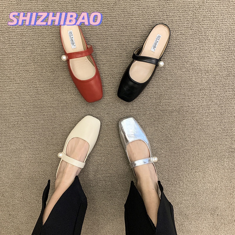 Shizhibao Dép Lười Đế Bằng Phong Cách Pháp Thời Trang Mùa Hè Hàng Mới Dành Cho Bạn Nữ