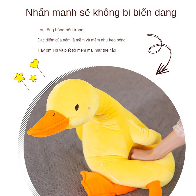 Thú Nhồi Bông Hình Chú Vịt Vàng Đang Ngủ Dễ Thương