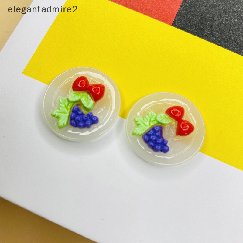 [Gant] Set 10 Đĩa Nhựa Dạ Quang Với Kẹp Tóc Hình Trái Cây Cho Sổ Lưu Niệm DIY.