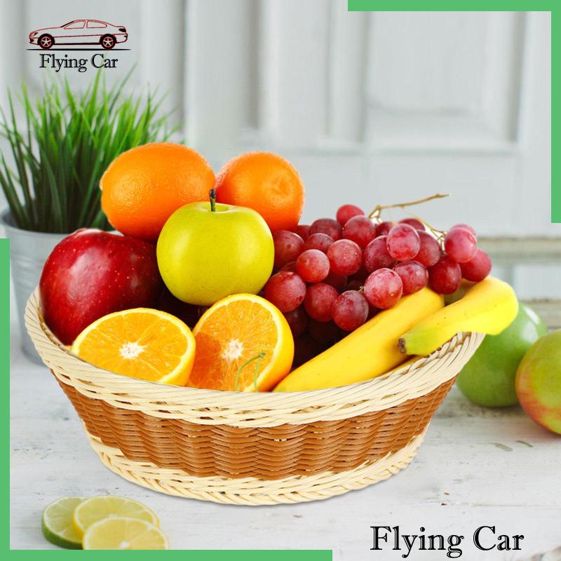 Rổ Đựng Trái Cây / Rau Củ Quả Giả Mây Đan 2 Cái Dùng Trong Nhà / Ngoài Trời