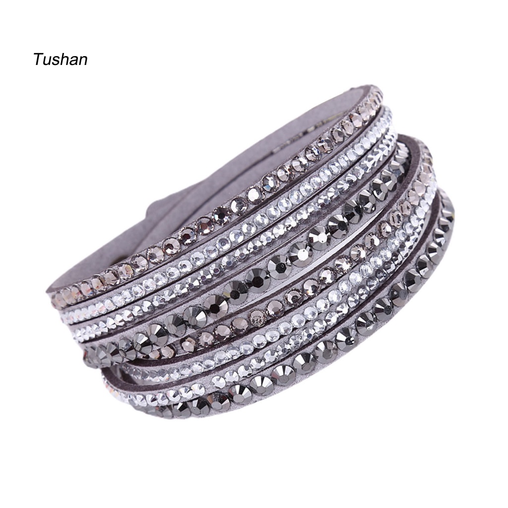 Vòng Tay Nhiều Lớp Đính Đá Phong Cách Bohemian Cho Nữ