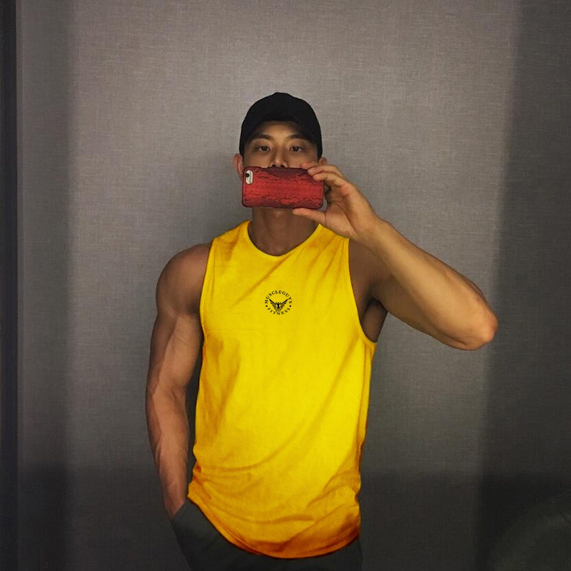 Áo Thun Ba Lỗ Lưới Khô Nhanh Tập Thể Hình Cơ Bắp Hàng Có Sẵn Hàng Mới Dành Cho Bạn Nam