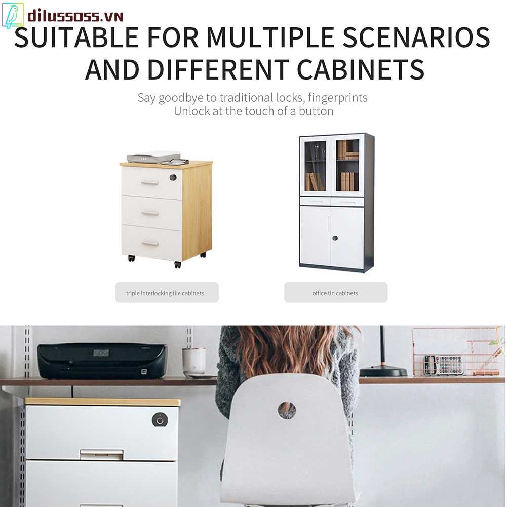 Bộ Khóa Cửa Điện Tử Không Cần Đục Lỗ Bảo Vệ An Toàn Tiện Dụng Sự Bảo Vệ
