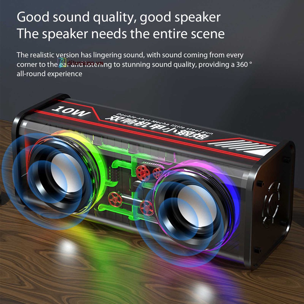 Loa Bluetooth 5.0 1800mAh Thiết Kế Trong Suốt Tiện Dụng